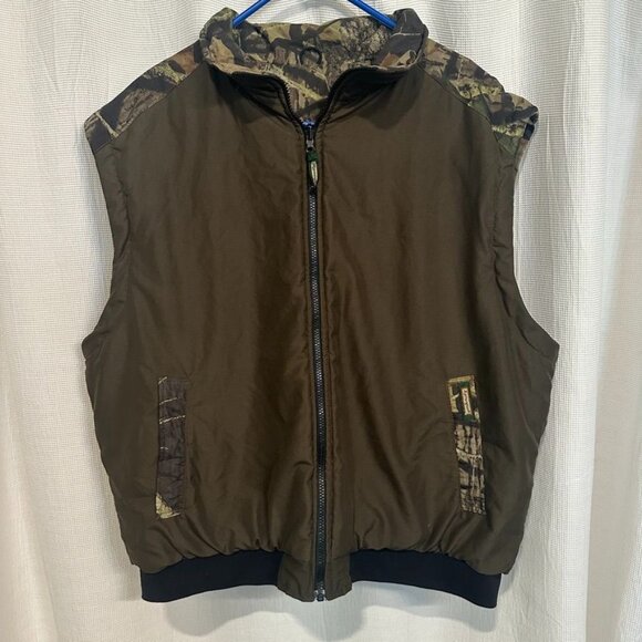 2 in 1 Camo Full Zip Remington Reversible Jacket Size XL Zip Off Sleeves - Picture 2 of 8